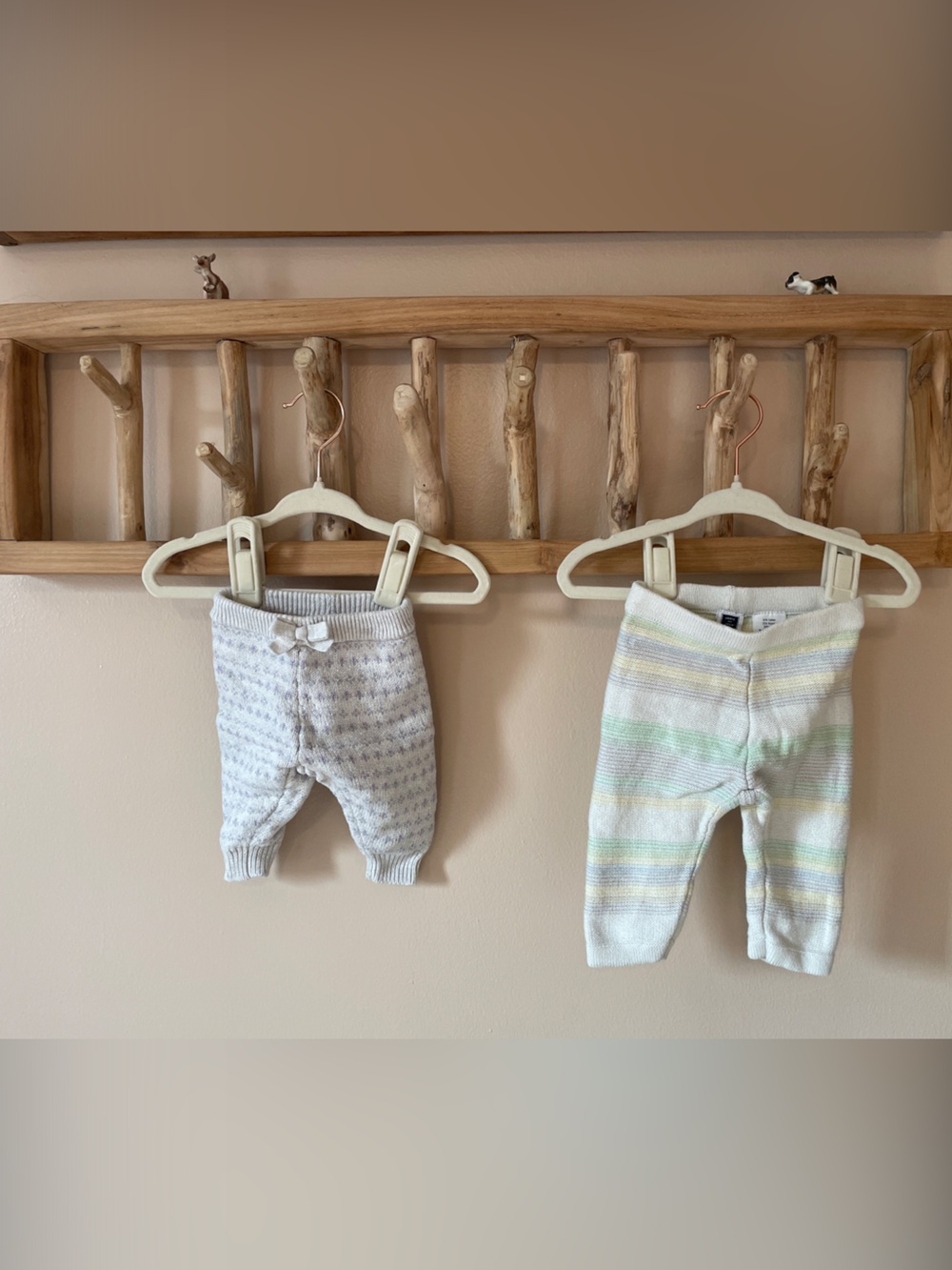Bundle Janie and Jack Pants  - Cream with Pastel Stripes